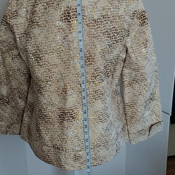 Chico's Gold and Glitter light weight Jacket. M/8 - Picture 6 of 9